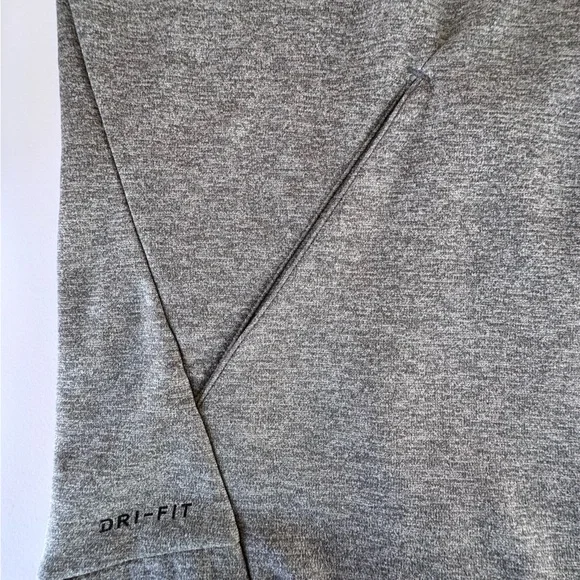 Nike Dri Fit Therma Fleece Running Turtleneck Big Swoosh Grey Pullover Hoodie XL - Picture 6 of 14